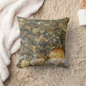 川小石擦り切れた茶色と灰色の自然抽象芸術 クッション (ブランケット)