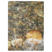 川小石擦り切れた茶色と灰色の自然抽象芸術 クリップボード (裏面)