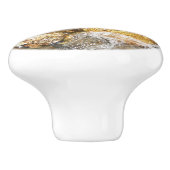 川小石擦り切れた茶色と灰色の自然抽象芸術 セラミックノブ (側面)