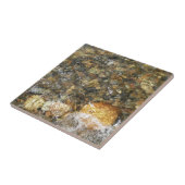 川小石擦り切れた茶色と灰色の自然抽象芸術 タイル (側面)