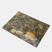 川小石擦り切れた茶色と灰色の自然抽象芸術 ドアマット (アングル)