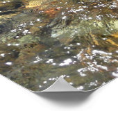 川小石擦り切れた茶色と灰色の自然抽象芸術 ポスター (角)