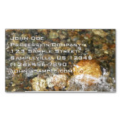 川小石擦り切れた茶色と灰色の自然抽象芸術 マグネット名刺 (正面)