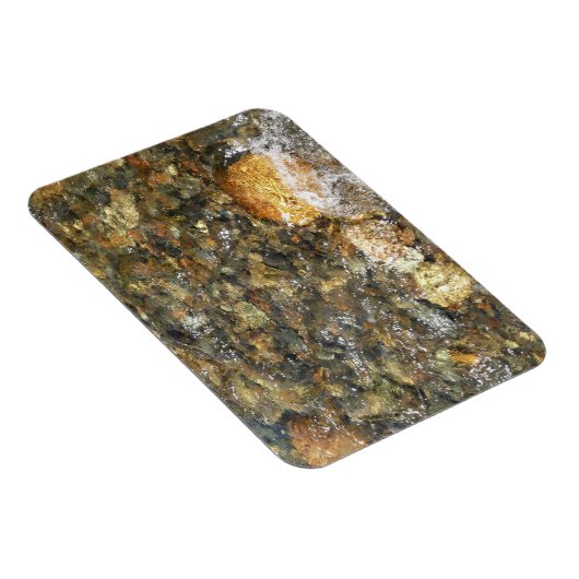 川小石擦り切れた茶色と灰色の自然抽象芸術 マグネット (右側)