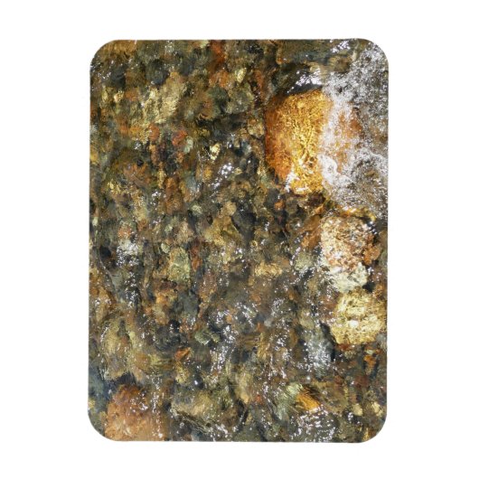 川小石擦り切れた茶色と灰色の自然抽象芸術 マグネット (縦)