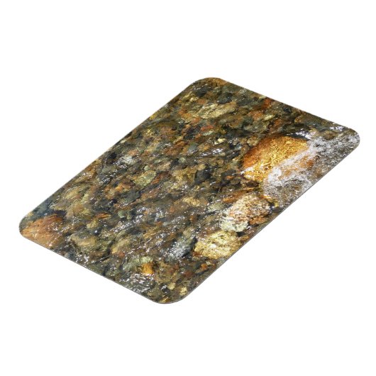 川小石擦り切れた茶色と灰色の自然抽象芸術 マグネット (左側)