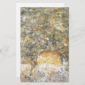 川小石擦り切れた茶色と灰色の自然抽象芸術 便箋 (正面/裏面)