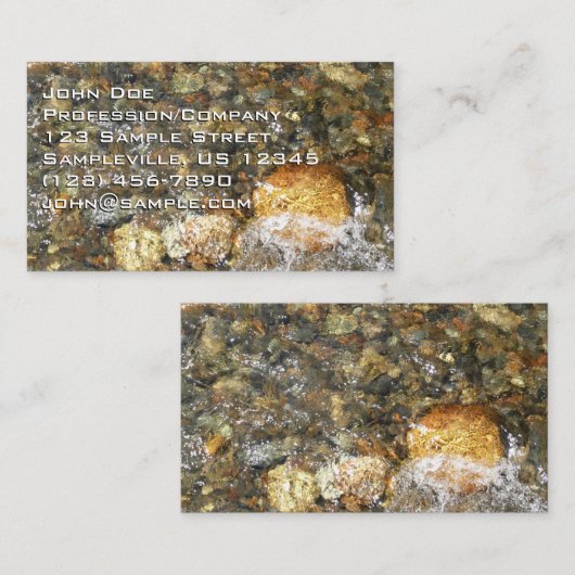 川小石擦り切れた茶色と灰色の自然抽象芸術 名刺 (正面/裏面)