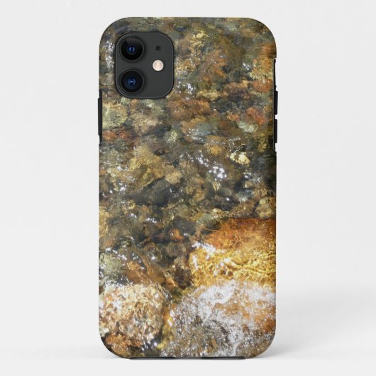 川小石擦り切れた茶色と灰色の自然抽象芸術 Case-Mate iPhoneケース (裏面)