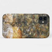 川小石擦り切れた茶色と灰色の自然抽象芸術 Case-Mate iPhoneケース (裏面(横))