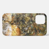 川小石擦り切れた茶色と灰色の自然抽象芸術 Case-Mate iPhoneケース (裏面 (横))