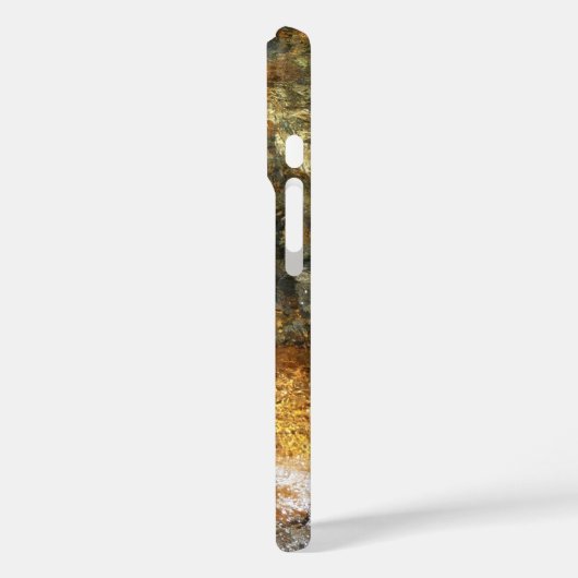 川小石擦り切れた茶色と灰色の自然抽象芸術 Case-Mate iPhoneケース (裏面 / 左)