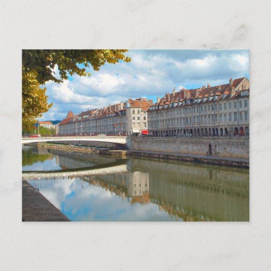 川岸に沿うBesançon ポストカード (正面)