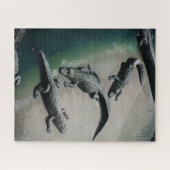 川岸の野生動物に眠るワニ ジグソーパズル (横)