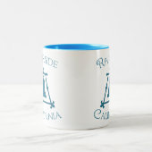 川岸、カリフォルニアRaincrossフルーアのデザイン ツートーンマグカップ (中央)