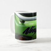 川崎の緑の忍者ZX-6R Motocycleの通りのバイク コーヒーマグカップ (正面左)