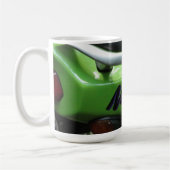 川崎の緑の忍者ZX-6R Motocycleの通りのバイク コーヒーマグカップ (左)