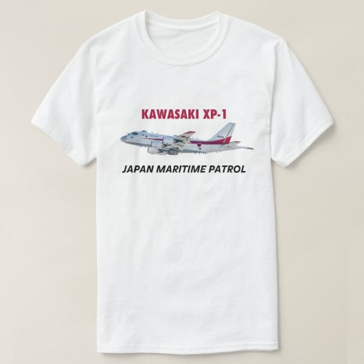 川崎XP-1の航空機日本のな海軍Tシャツ Tシャツ (デザイン正面)