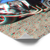 川崎Z1000バイク3Dアナグリフのポスター ポスター (角)