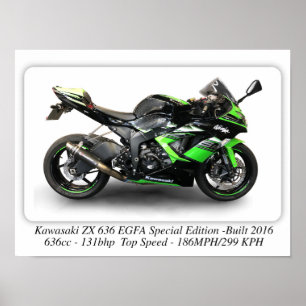 川崎ZX636 EGFA特別版オートバイ – A3 ポスター