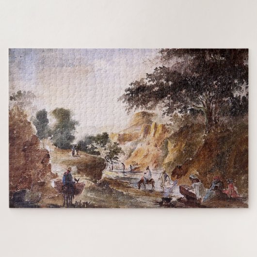 川沿いの人物風景 1853–1854 - C.P ジグソーパズル (横)