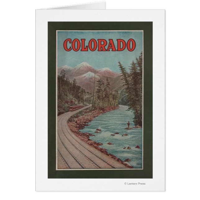 川沿いの列車の景色 – 旅行ポスター (正面)