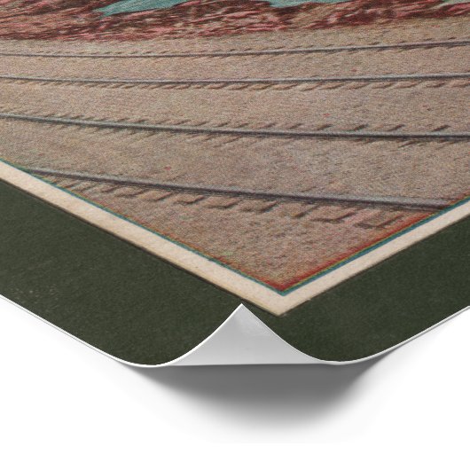 川沿いの列車の景色 – 旅行ポスター ポスター (角)