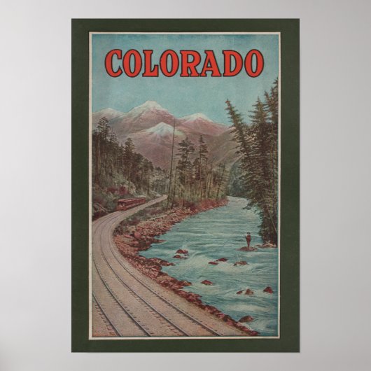 川沿いの列車の景色 – 旅行ポスター ポスター (正面)