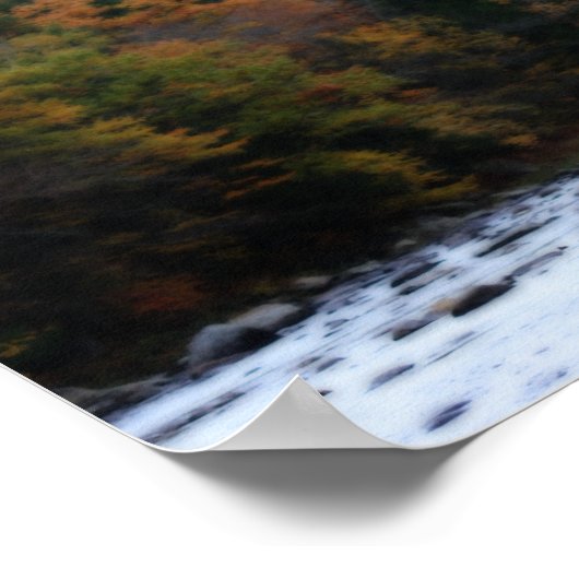 川沿いの紅葉#2自然 ポスター (角)