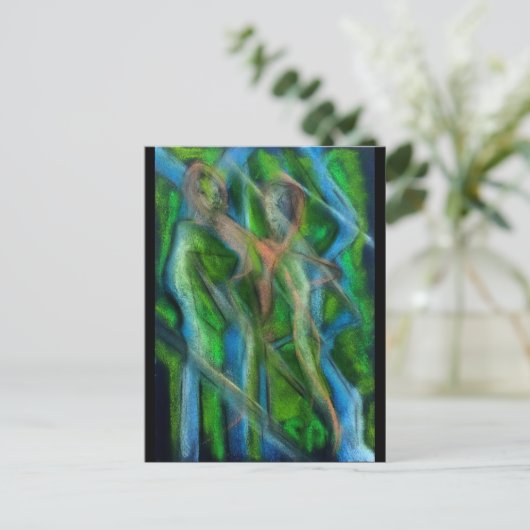 川沿いを歩く ポストカード (スタンド正面)