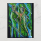 川沿いを歩く ポストカード (正面)