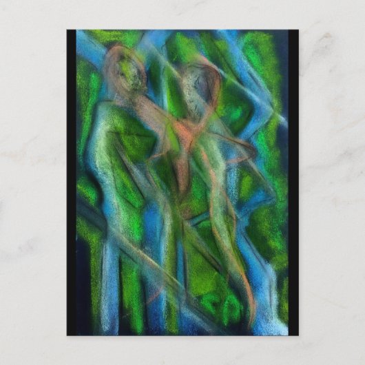 川沿いを歩く ポストカード (正面)