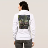 川疑問に思寄りの二羽の厚緑のカエル パーカ (裏面フル)