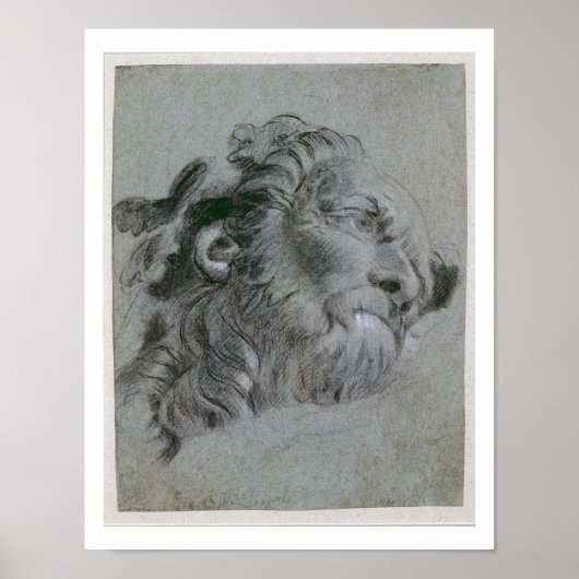 川神の頭c.1751 （黒チョーク高さ） ポスター (正面)