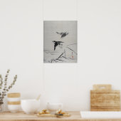 川端玉句小鳥と竹 ポスター (キッチン)