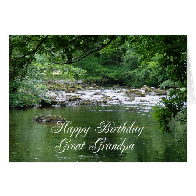 川素晴らしを示すおじいちゃん誕生日カード (正面横)