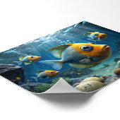 川絵を描下の魚 ポスター (角)