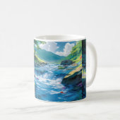 川絵画の一つ絵画の コーヒーマグカップ (正面右)
