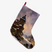 川芸術凍っていの冬のクラシカル街並み ラージクリスマスストッキング (正面 (吊り時))