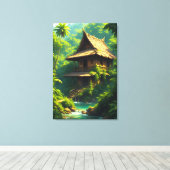 川辺の家 - A Riverside Home キャンバスプリント (インサイチュ (ウッドフロア))