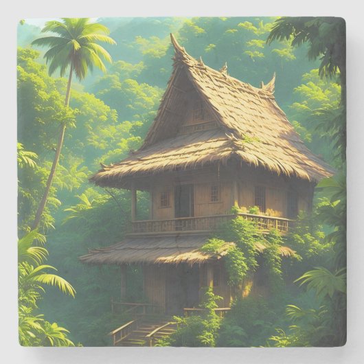 川辺の家 - A Riverside Home ストーンコースター (正面)