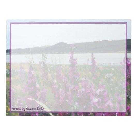 川辺の野の花 - オリジナル文房具 ノートパッド (正面)