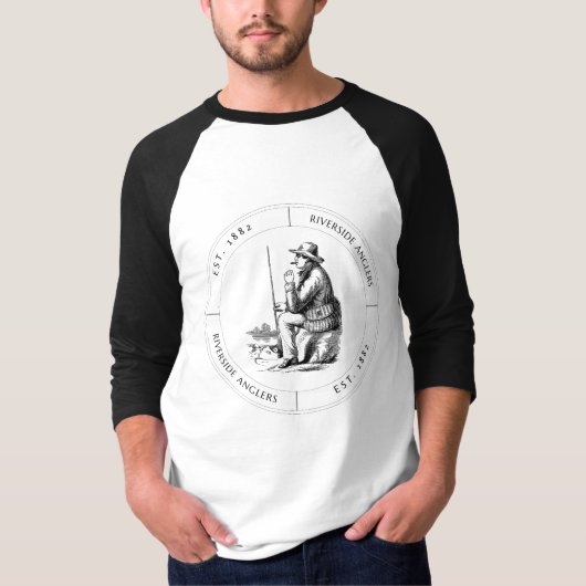 川辺の釣り人 Tシャツ (正面)