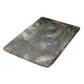 川辺の青い鶴の植物的なシーン バスマット (アングル)