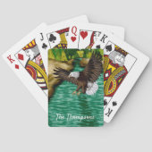 川飛んでいる山の上の鷲パーソナライズされた トランプ (裏面)