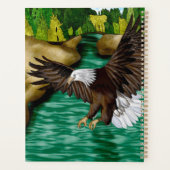 川飛んでいる山の上の鷲パーソナライズされた プランナー手帳 (裏面)