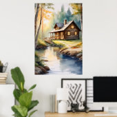 川4のログキャビン ポスター (ホームオフィス)