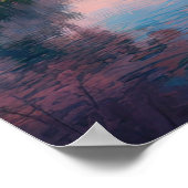 川、パゴダとさくらんぼの花 ポスター (角)