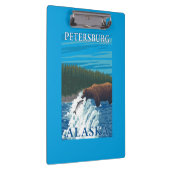 川-ピーターズバーグ、アラスカのくまの魚釣り クリップボード (右)