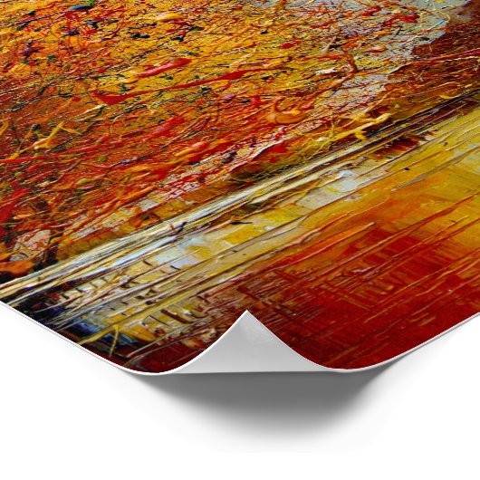 川、抽象芸術絵を描の。 ポスター (角)